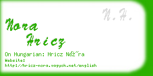 nora hricz business card